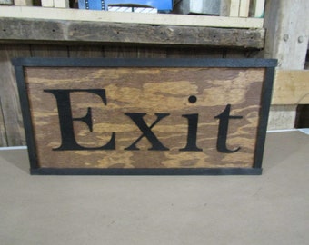 Exit Sign Directional Ranch Sign Company Name Address Signage Commerical Oversized Rustic Business Wood Laser Cut Out 3D Handmade