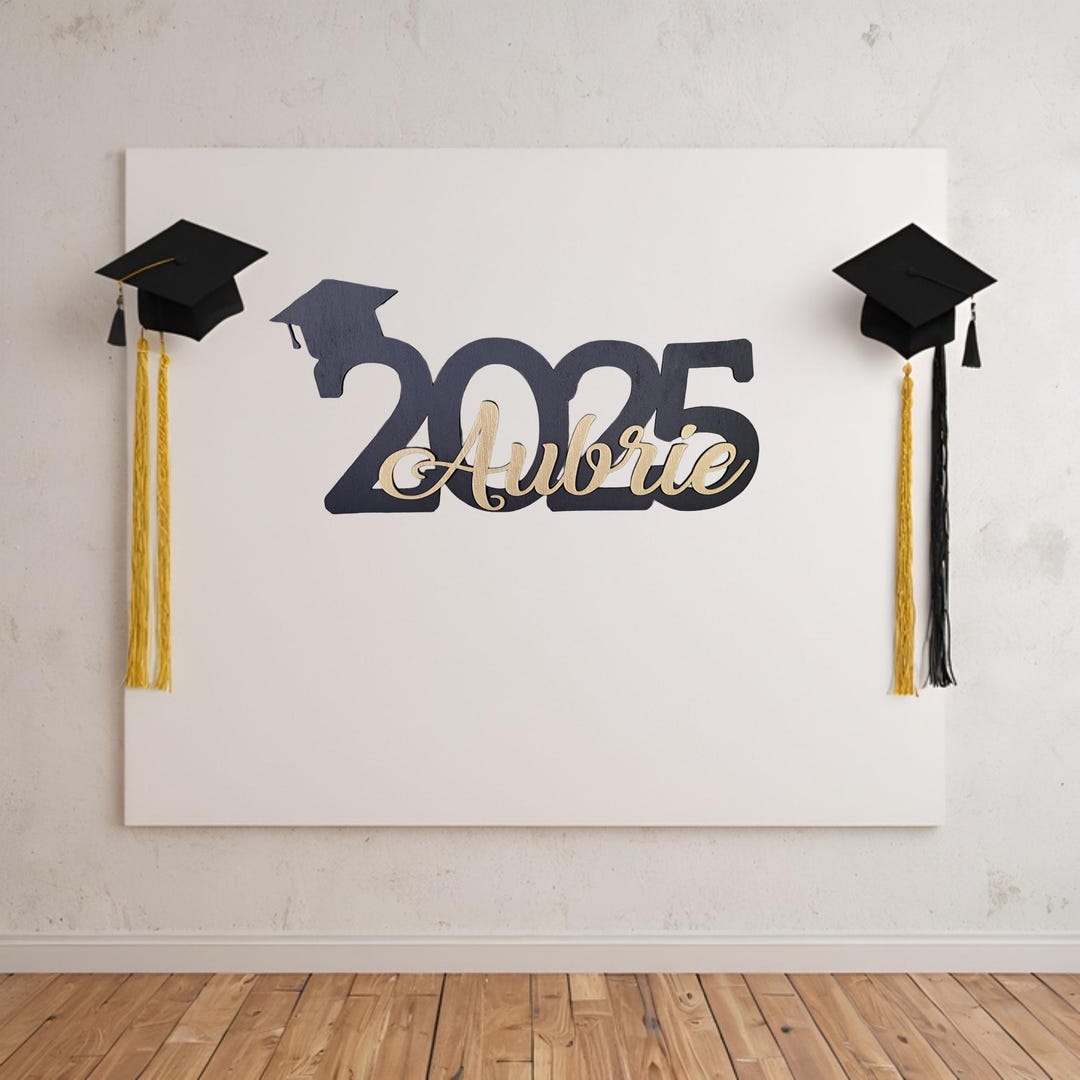 Grad Name Sign Custom Year Graduate Name Wood Sign: Personalized 3D Raised Letter Sign ...
