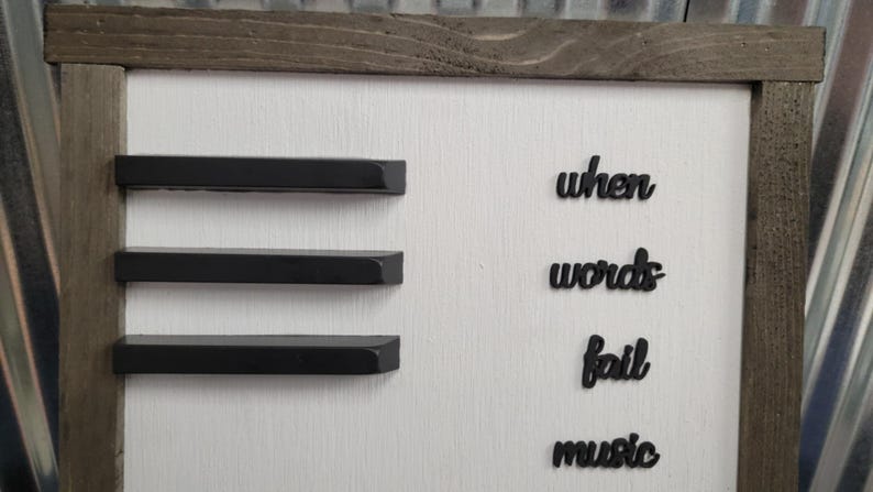 Music Problem Sign 3D Piano Key Music Sign • Raised Wood and Acrylic Wall Art • When Words ...