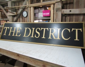 Large Custom Ranch Sign Over-sized Rustic Business Name Logo Wood Laser Cut Out 3D Extra Large Sign Footstepsinthepast Black and Gold