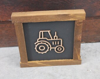 Tractor Boys Room Nursery Play room Farm Farmhouse Farmer Handmade Framed Wall Decor 3D Layered Laser cut wood sign