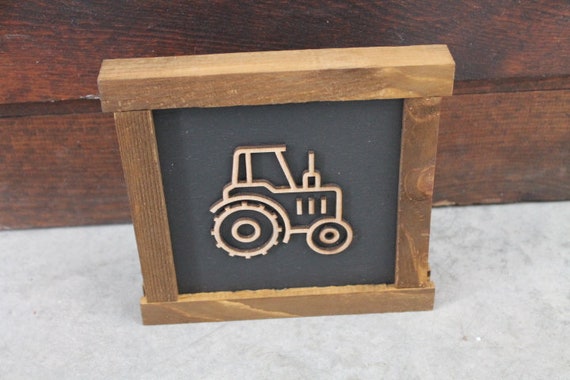 Tractor Boys Room Nursery Play room Farm Farmhouse Farmer Handmade Framed Wall Decor 3D Layered Laser cut wood sign