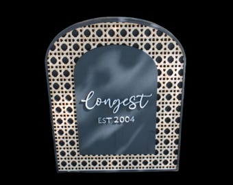 3D Rattan Laser‑Cut Custom Sign • Personalized Wood Home Decor • Established Year Plaque • Modern Family Name Display
