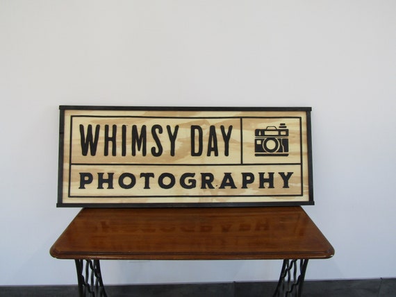 Large Custom Business Sign Photography Company Camera We Use Your Actual Graphic Commerical Logo Wood Laser Cut Out 3D Extra Large Framed