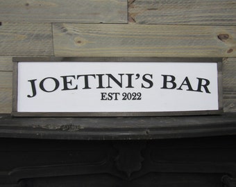 Custom Personalized Bar Sign Fathers Day Gift Established Sign Oversized 3D Raised Text Made To Order Indoor Outdoor Patio Basement Signage