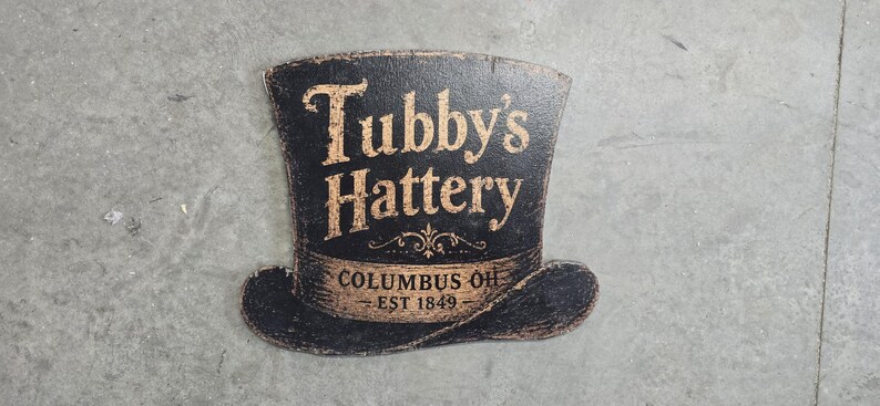 Custom Vintage Top Hat Printed Wood Sign – Logo and Established Date ...