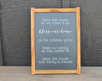 This House Friends Love Raised layered sign with printing Blessed Happy Home Decor Family Love Handmade Home Decor Rustic Giftable