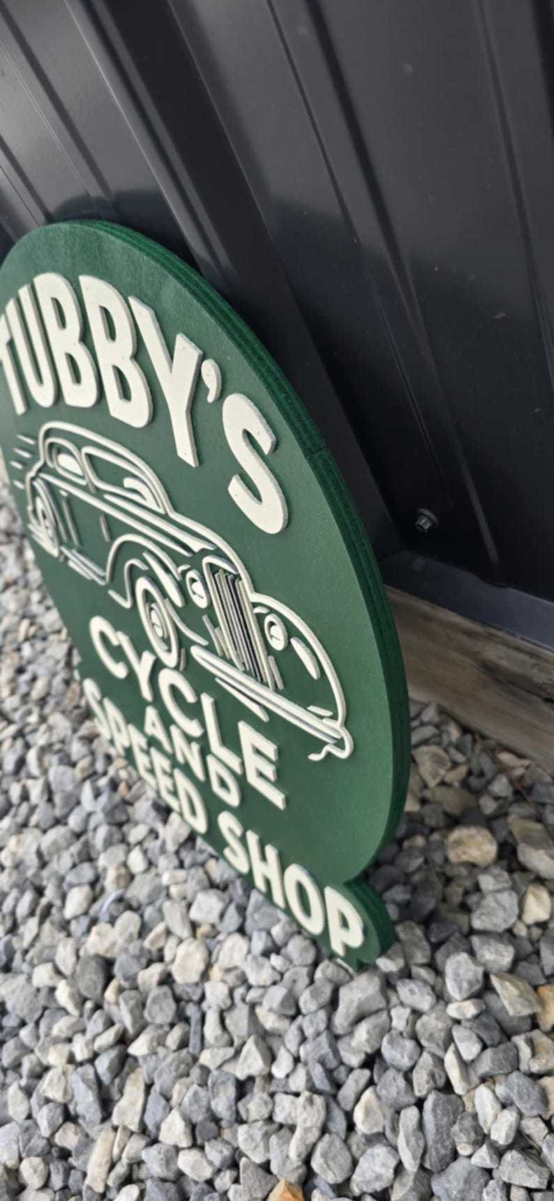 Vintage Style Custom 'tubby's Cycle and Speed Shop' Wooden Garage Sign ...