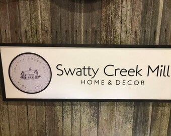 Custom Wood Sign Mill Printed Image Raised Letters Business Commerical Signage Boutique Store Wooden Handmade Home Decor Large Your Logo