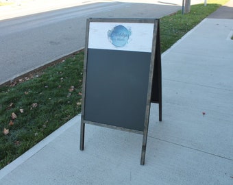 Sidewalk Sign Chalkboard A Frame Folding Sign Affordable Business Sign Your Logo Free Standing Commercial Hinge Outdoor Advertising