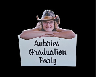 Custom Printed Weatherproof PVC Graduation Party Sign – Personalized Photo Cutout Celebration Décor