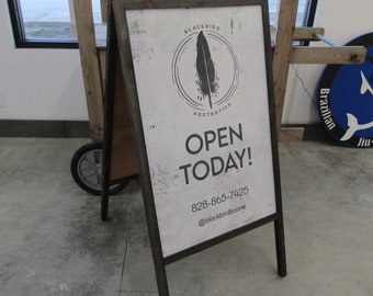 Sidewalk Sign A Frame Folding Sign Affordable Business Sign Your Logo Free Standing Extra Large Commercial Hinge Outdoor Advertising