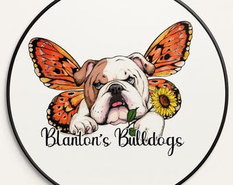 Custom Bulldog Logo Sign – Round PVC Business Branding Decor