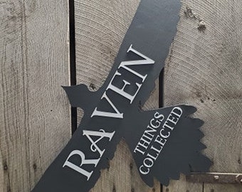 Large Raven, Bird, Aviary, Cutout, Silhouette, Store Front Sign, Store Sign, Entrance, Large Custom Sign, Wood, Laser Cut Out, 3D