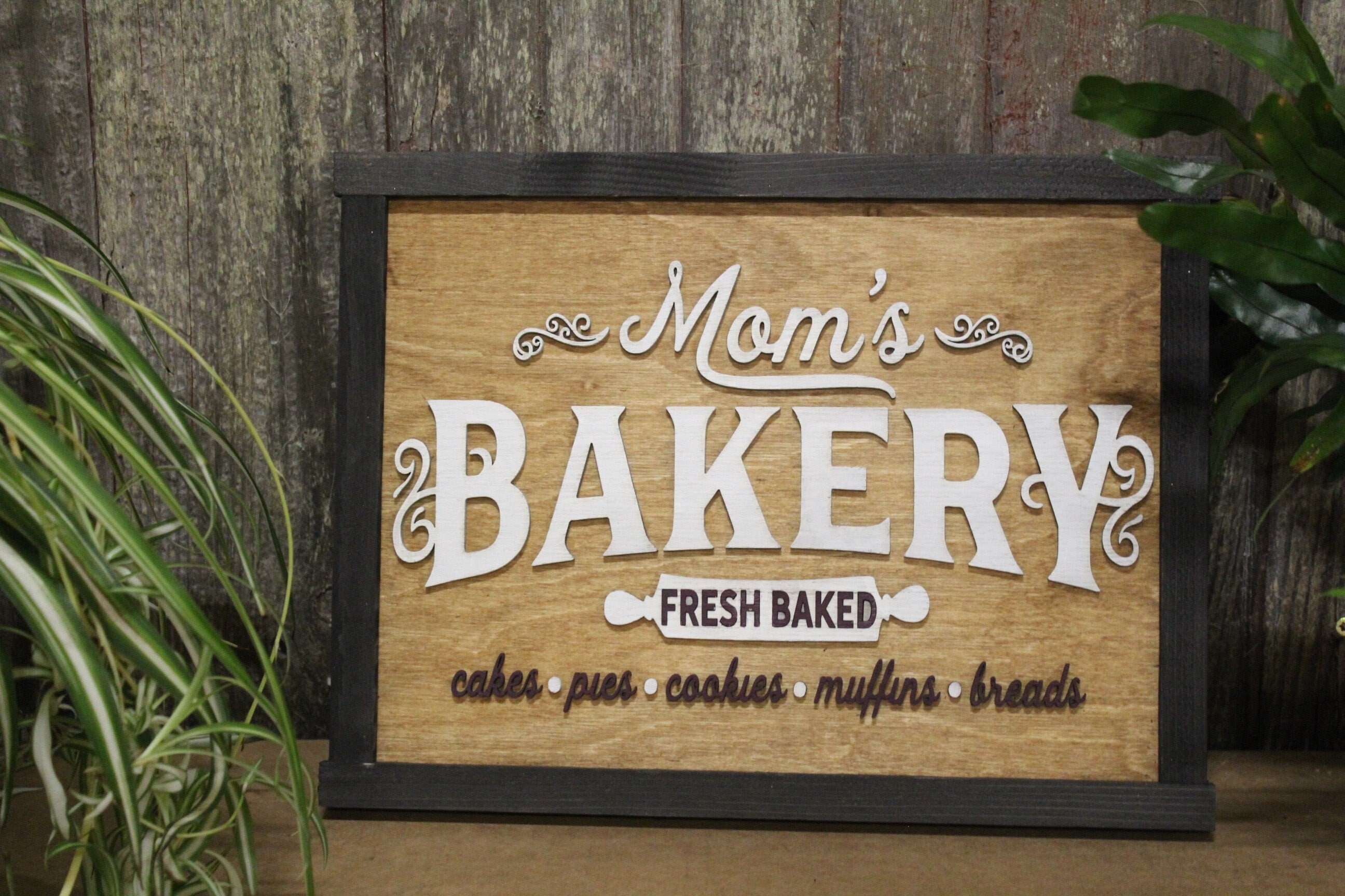 Moms Bakery Wood Sign Served Hot and Fresh Advertising Kitchen - Etsy