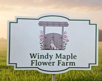 Extra Large Flower Farm Sign – Custom Laser Cut Wood Storefront Sign for Small Business