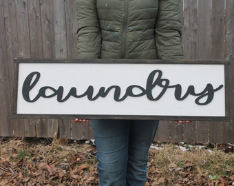 wood sign for laundry room large handmade free shipping