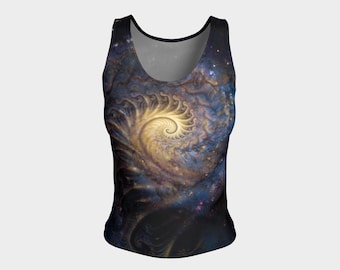 Fractalverse Galaxy Fitted Tank Top