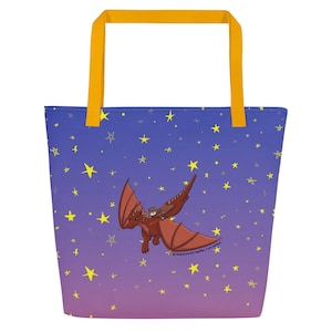 Red Dragon and Rider Large Tote Bag