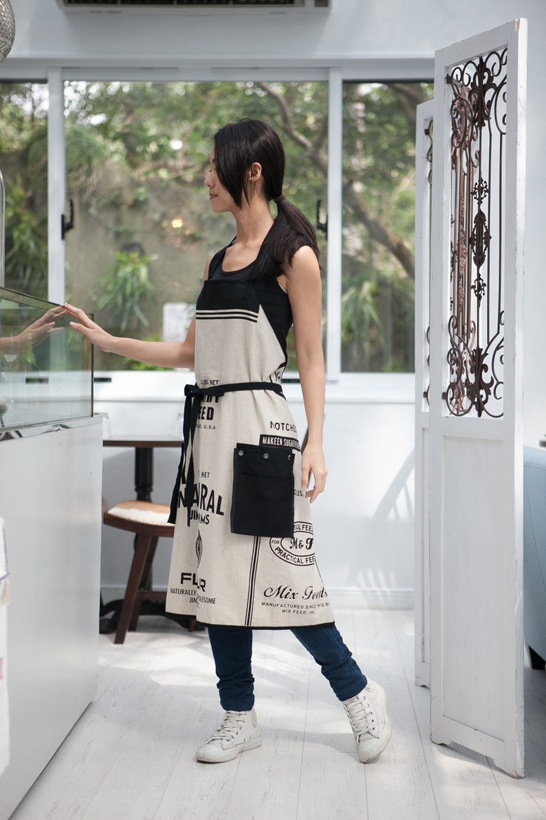 Apron Natural Cotton Apron Women's Apron Handcrafted Etsy