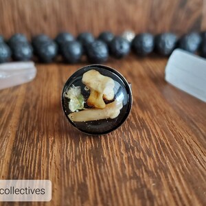 Bone Resin Ring - Handmade - Stainless Steel