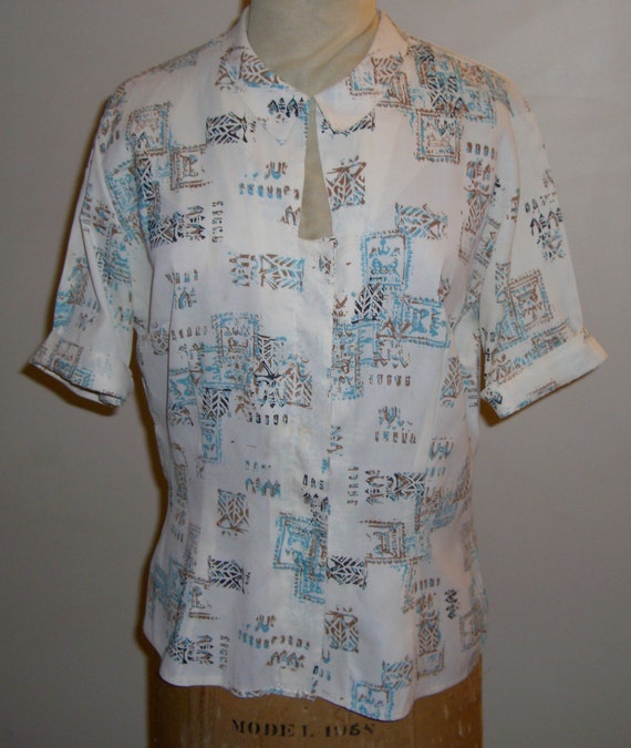 1950s Vintage Womans Rayon Top