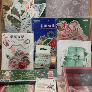 Christmas Stationary Advent Calendar 12 Days Adult Washi Tape Note Paper Stickers. Surprise Mystery Box, Adult Gift Holiday. Merry Christmas