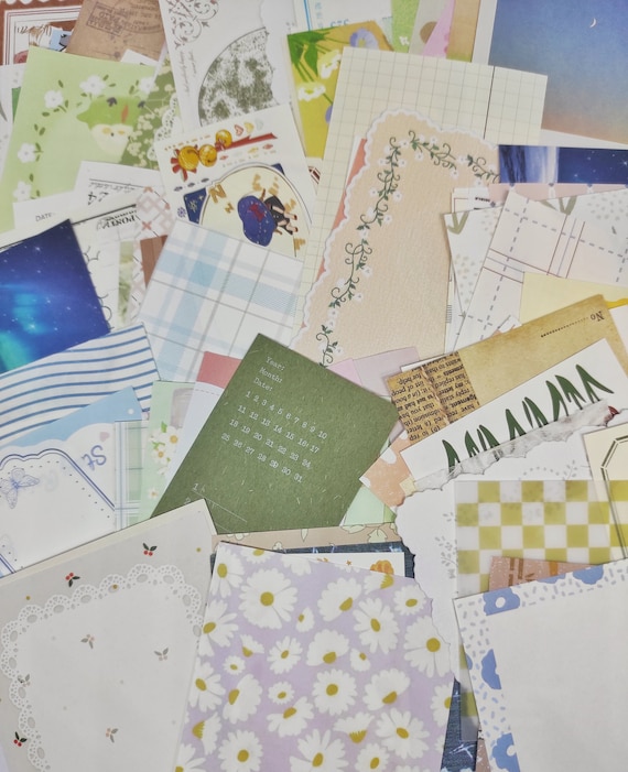 Note pad, memo, stationery, special craft paper, note card,label, stock, mixed, scrapbook, card stock, junk journal paper, school, grab bag