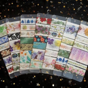 Washi tape monster 6-8 stuks per bord, bloemen, bloemen, botanisch, buit, verrassing, grabbelton/mysterie, verrassing, bullet journal, reizen, 50cm