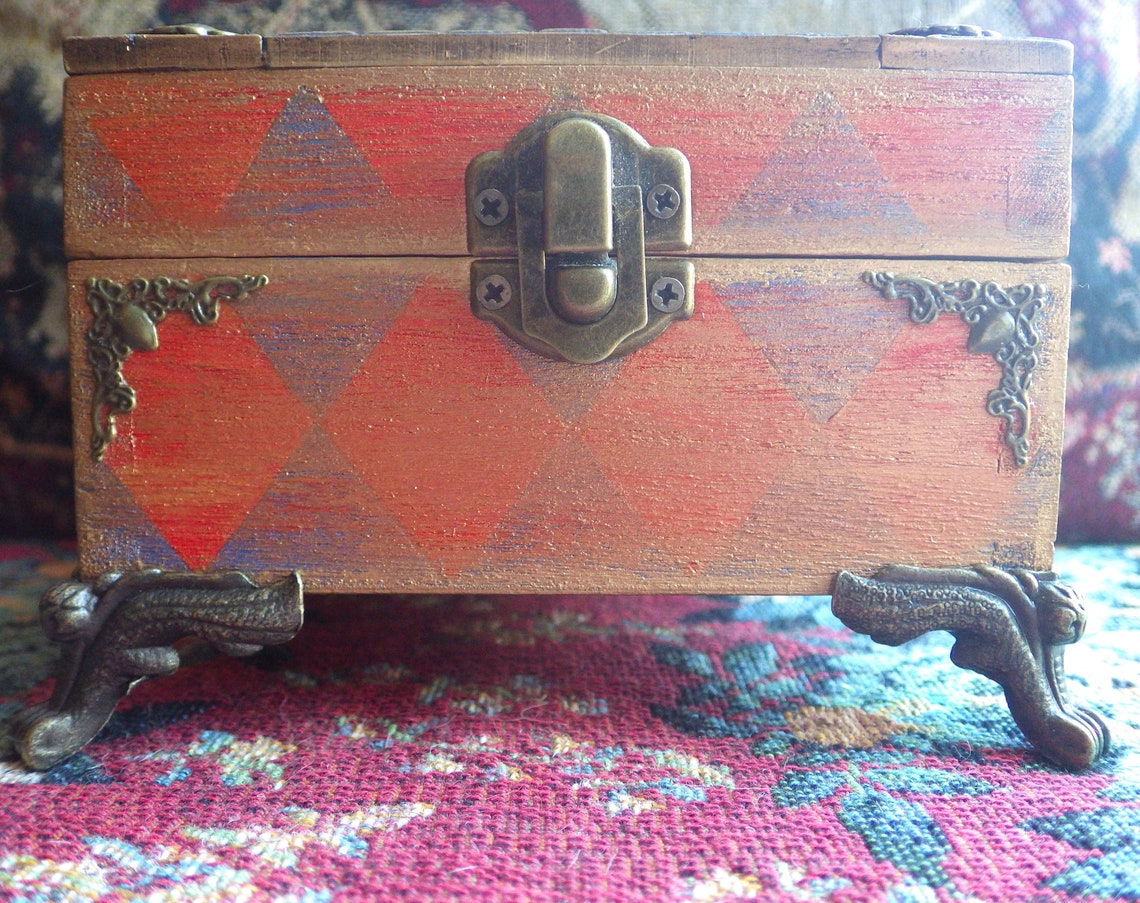 Medieval Style Mixed Media Trinket Box Etsy