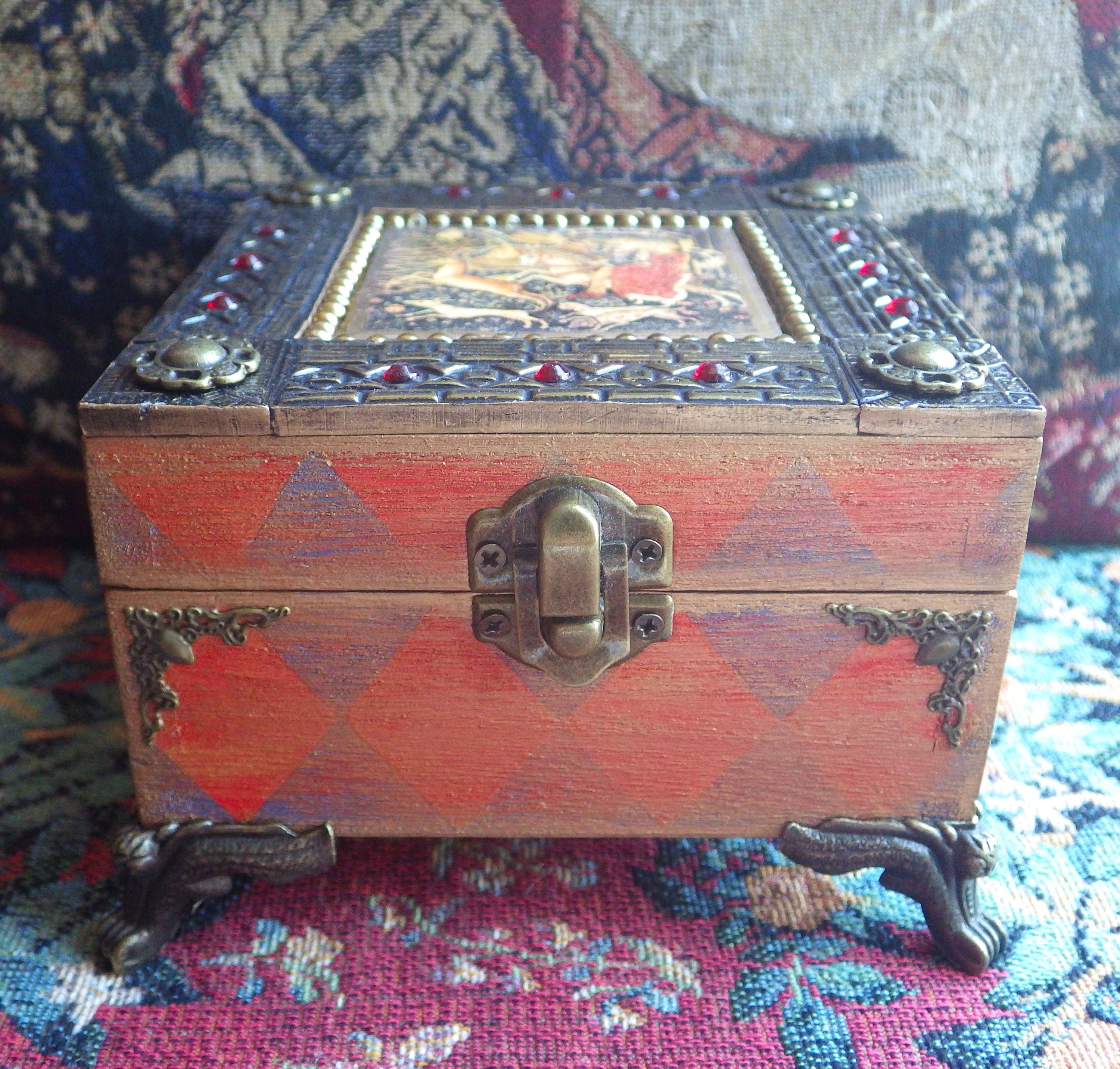 Medieval style mixed media trinket box Etsy