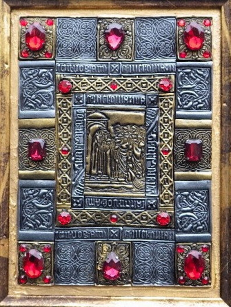 Medieval Illuminated Manuscript Book Cover Mixed Media Mosaic | Etsy