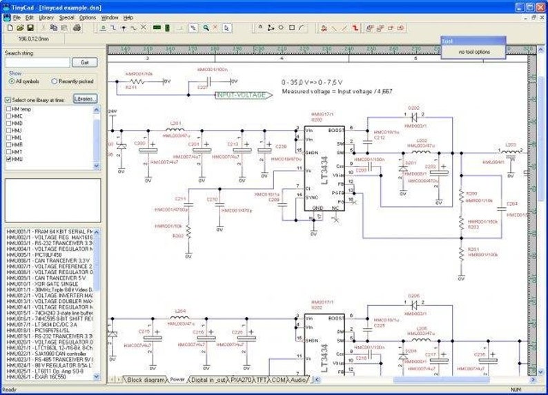 TinyCAD gain Electrical Circuit Diagram CAD Software