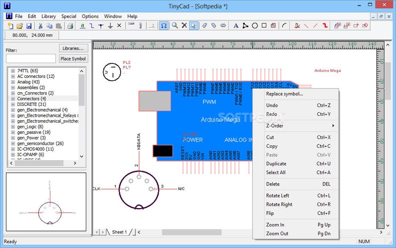 TinyCAD Pro Electrical Circuit Diagram CAD Software