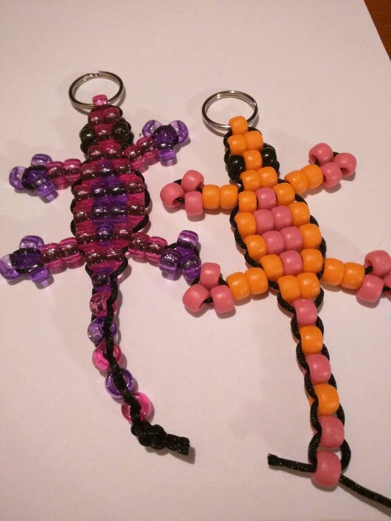 Beaded gecko keychain and fidget toy pony bead animal Etsy