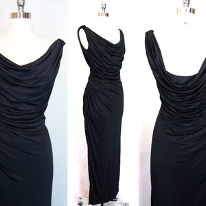 Rare 90s BELLVILLE SASSOON Lorcan Mullany Ruched Hourglass Cocktail Evening Gown Size 8 1990s