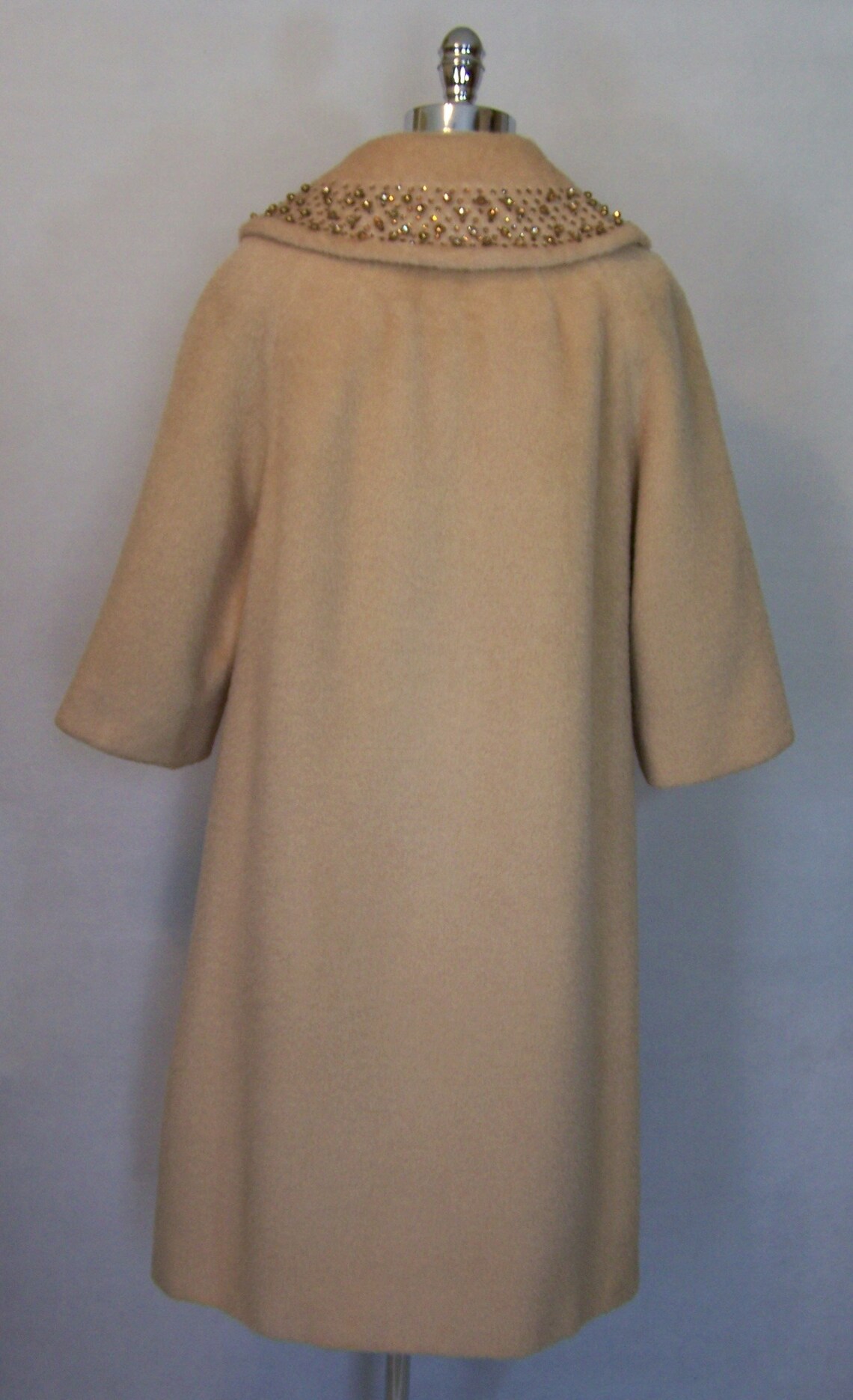 Beautiful 60s LILLI ANN Mohair Wool Rhinestone Trim Swing Coat Etsy