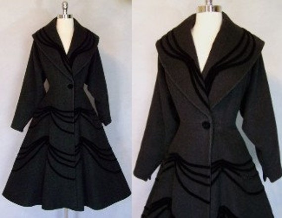 RESERVED 40s 50s SAKS Lilli Ann Style Wool Velvet