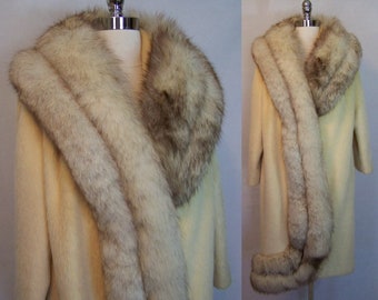 Incredible 60s LILLI ANN Mohair Fox Fur Trim 1920s Inspired Coat 1960s M L Fabric of Paris