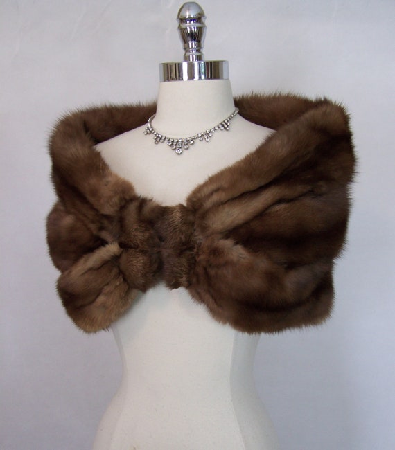 Glamorous 50s Genuine SABLE FUR Capelet Wrap Stole