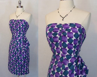 Bombshell 50s Cotton Sarong Wiggle Pinup Party Sundress XS X-Small 1950s