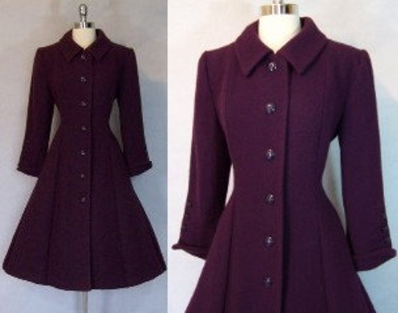 Rare 50s Purple Boucle' Wool Fit Flare WOOLRICH Pr