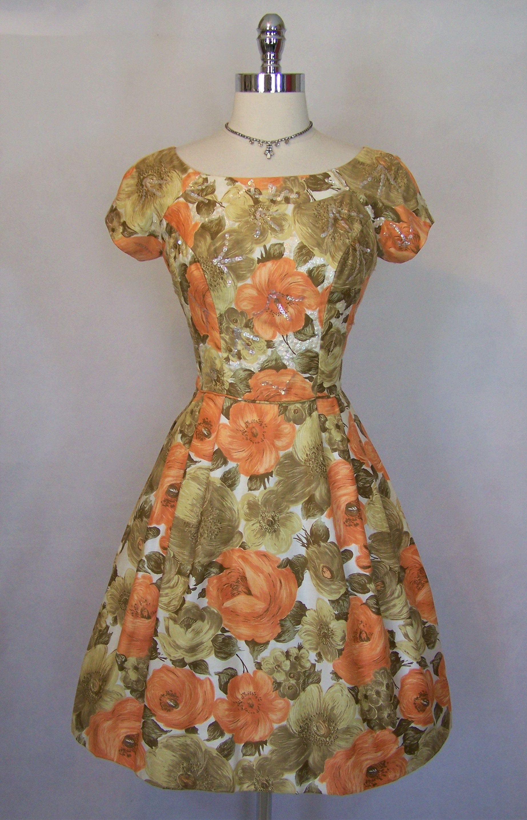 Gorgeous 50s SAKS Fifth Avenue Floral Sequin Embellished | Etsy