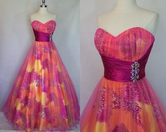 Showstopping Y2K 50s Style JOVANI Strapless Princess Prom Gala Formal Ball Gown 1990s Size 10