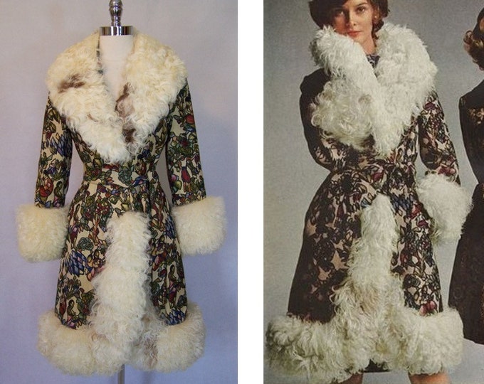 Documented 60s 70s LILLI ANN Tapestry Lamb Fur Trim Boho Penny - Etsy