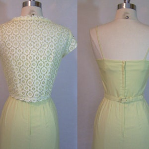 Bombshell 50s MINX MODES Silk 2 Pc Wiggle Dress & Lace Jacket Rhinestones Set Suit XS X-Small 1950S image 9