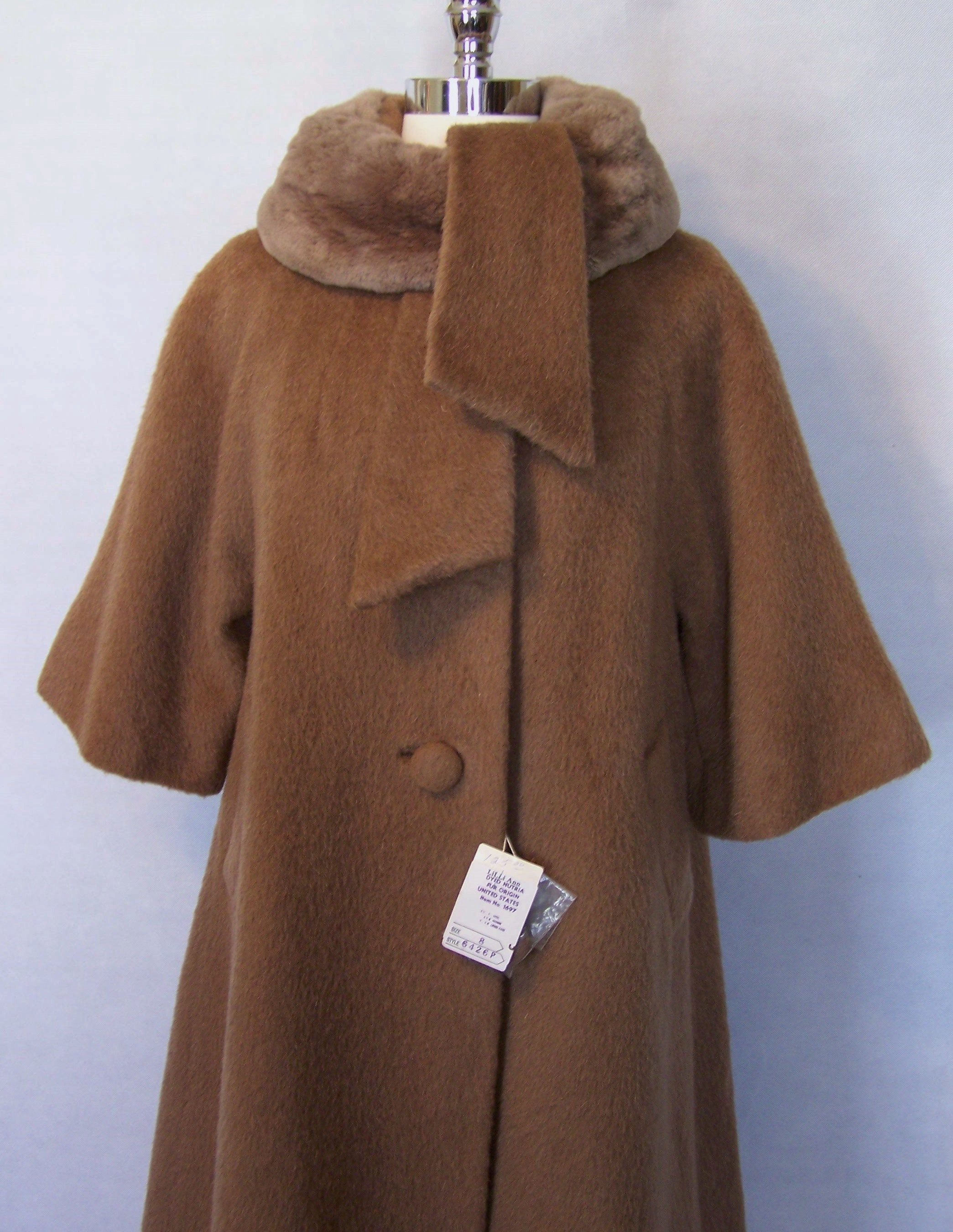 DEADSTOCK Documented LILLI ANN Mohair Wool Fur Trim Swing Coat Etsy
