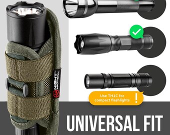 Tactical Flashlight Holster Duty Belt Pouch Stretchable Rotatable Clip 360 Degree Flashlight