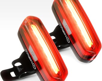 Duo-120 Red & White Led Usb Bike Light Strobe Flashing Front Or Rear Safety Warning Road Bike, Mountain Bike, Bmx (2 Pack)