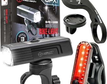 GPX-950 Bike Lights Compatible with Garmin/Go-Pro Mounts USB-C Rechargeable Front and Back Bicycle Light - Quarter Turn & Twist